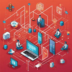 An image that captures the transformation of the job market through blockchain technology