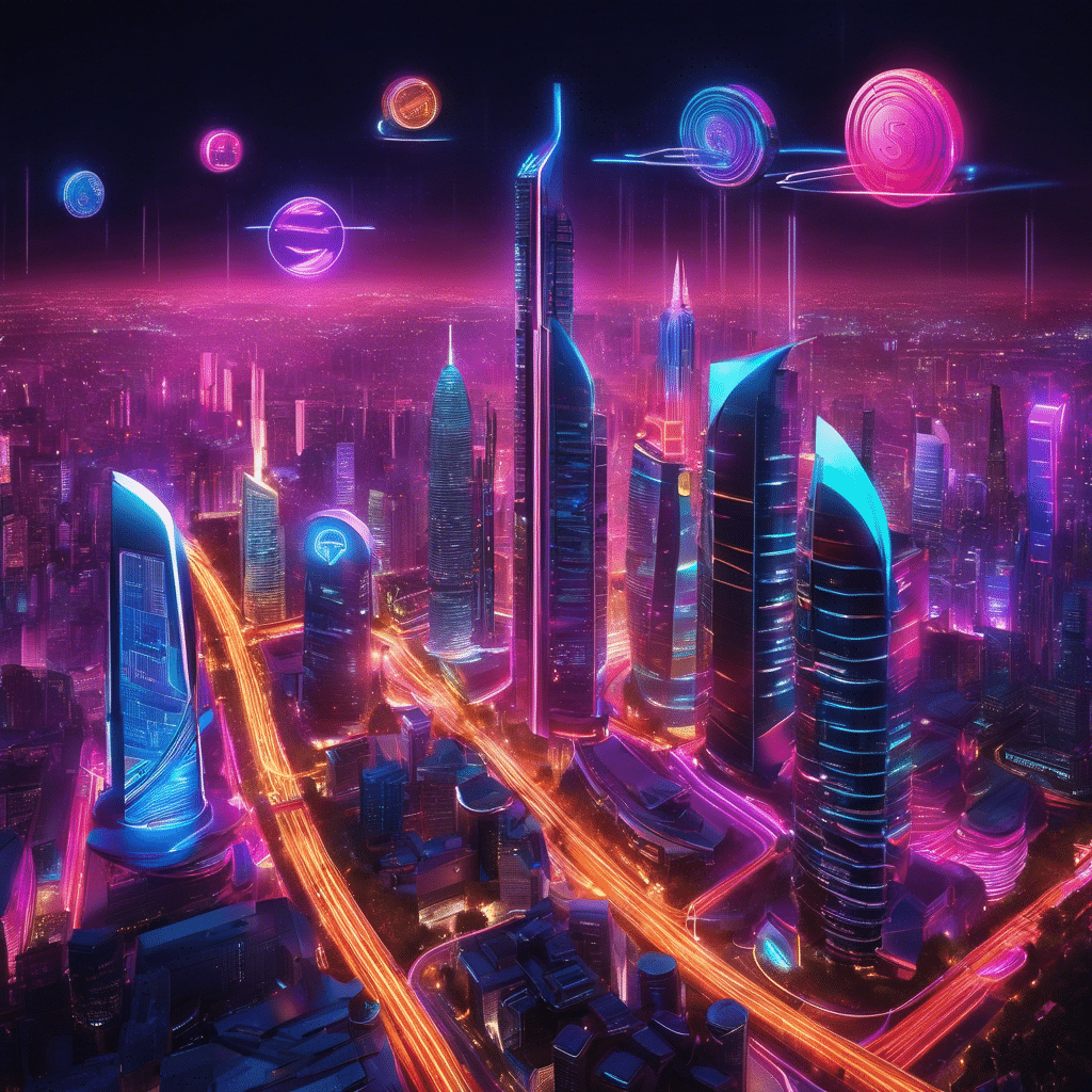 An image showcasing a futuristic cityscape at night, illuminated by vibrant neon lights
