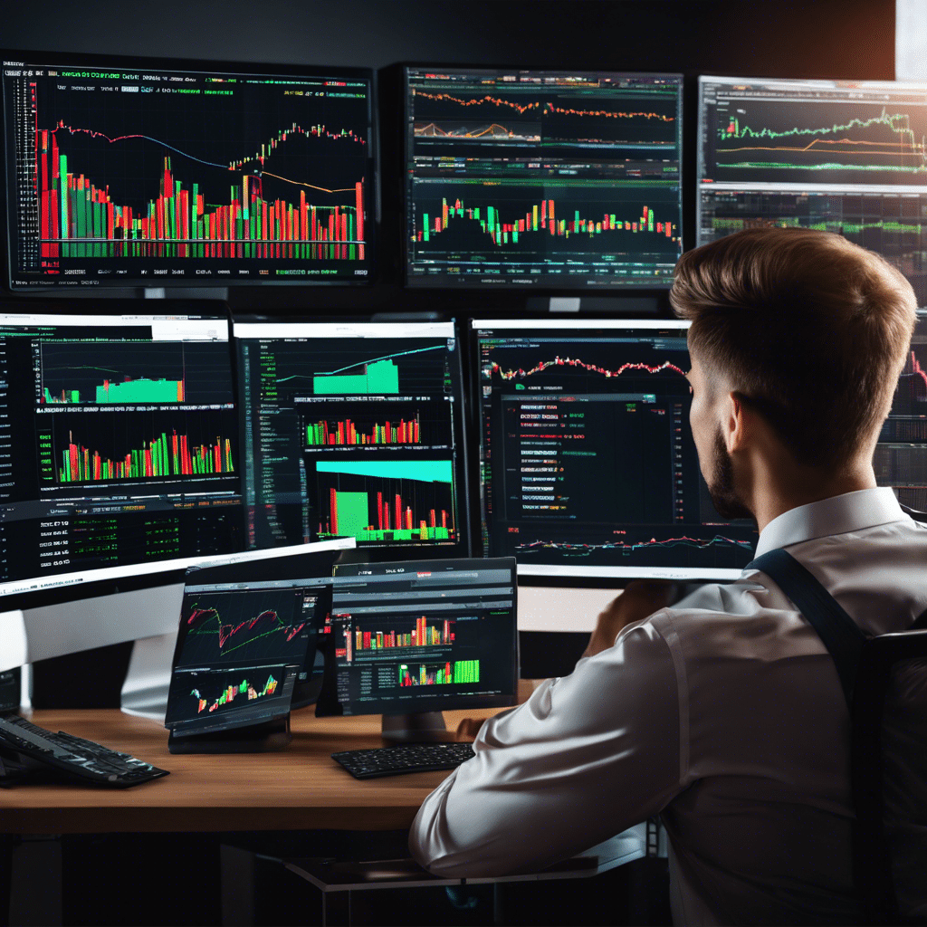An image showcasing a trader analyzing multiple time frames on their computer screen, charts displayed with different time intervals, highlighting the importance of multi-time frame analysis in crypto trading